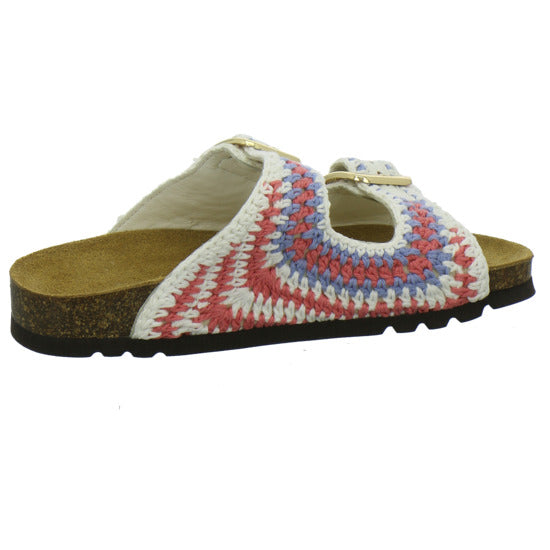 Scholl Noelle Crochet Pantoletten Weiß-kombi