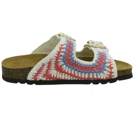 Scholl Noelle Crochet Pantoletten Weiß-kombi