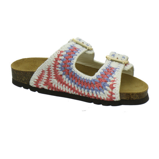 Scholl Noelle Crochet Pantoletten Weiß-kombi