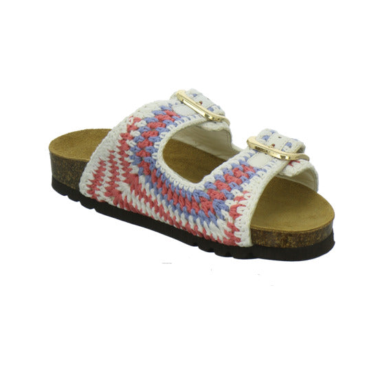 Scholl Noelle Crochet Pantoletten Weiß-kombi