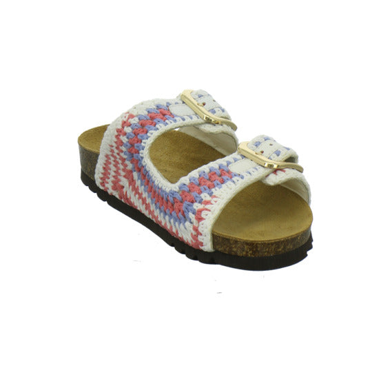 Scholl Noelle Crochet Pantoletten Weiß-kombi