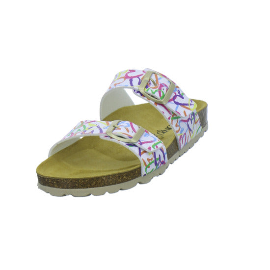 Longo Pantoletten Damen Tieffußbett-bis30mm Multi