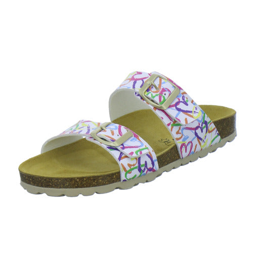 Longo Pantoletten Damen Tieffußbett-bis30mm Multi
