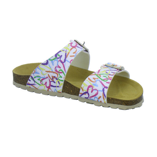 Longo Pantoletten Damen Tieffußbett-bis30mm Multi