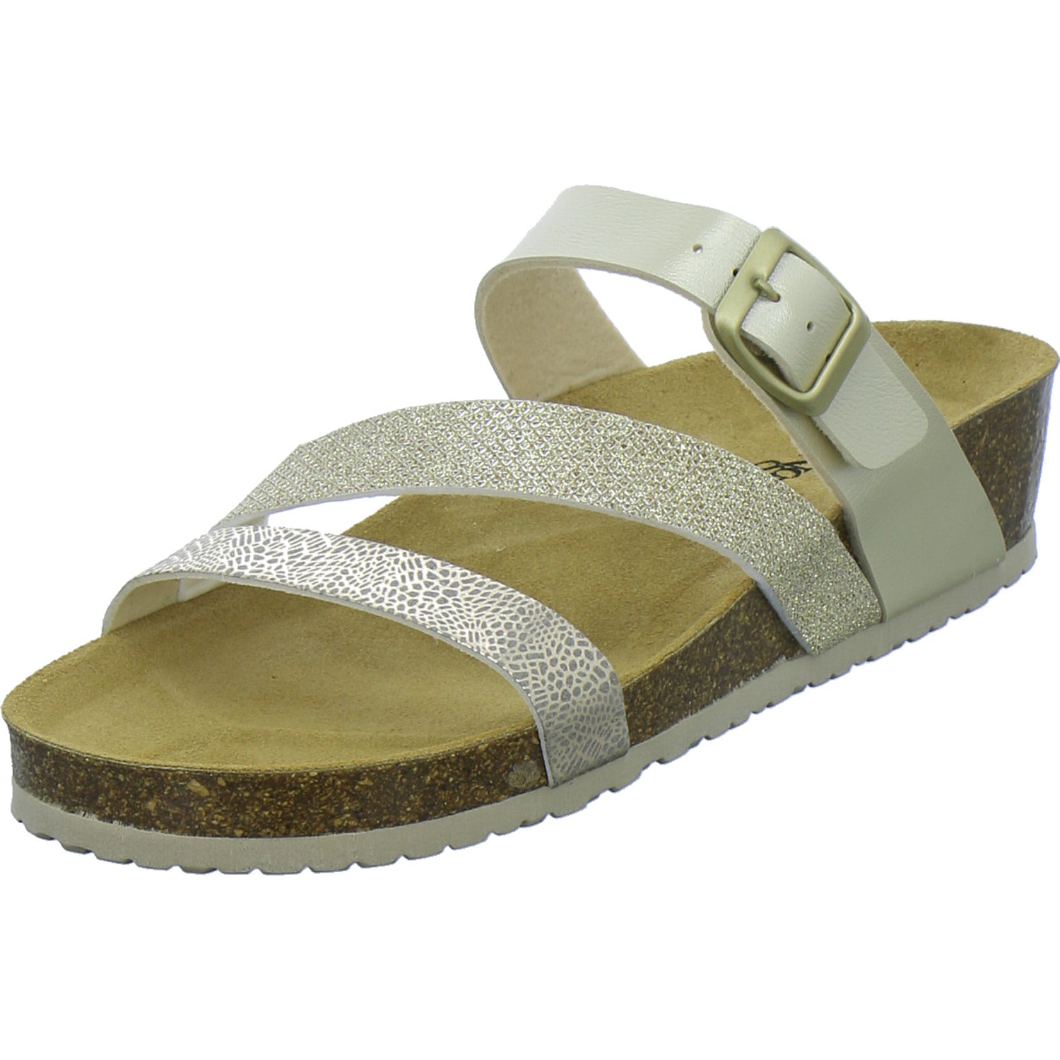 Longo Pantoletten Damen Tieffußbett-ab30mm Gold