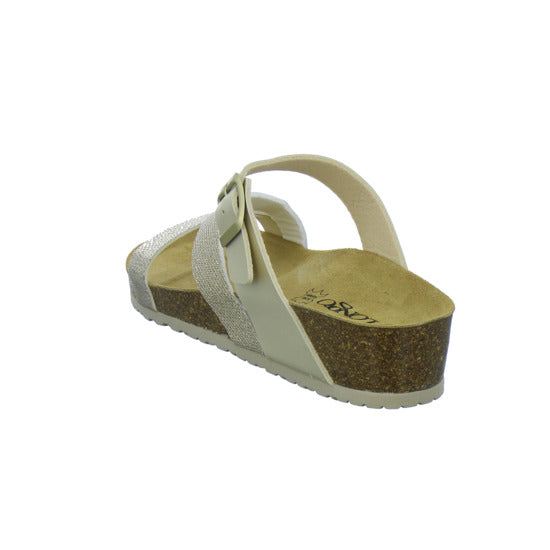 Longo Pantoletten Damen Tieffußbett-ab30mm Gold