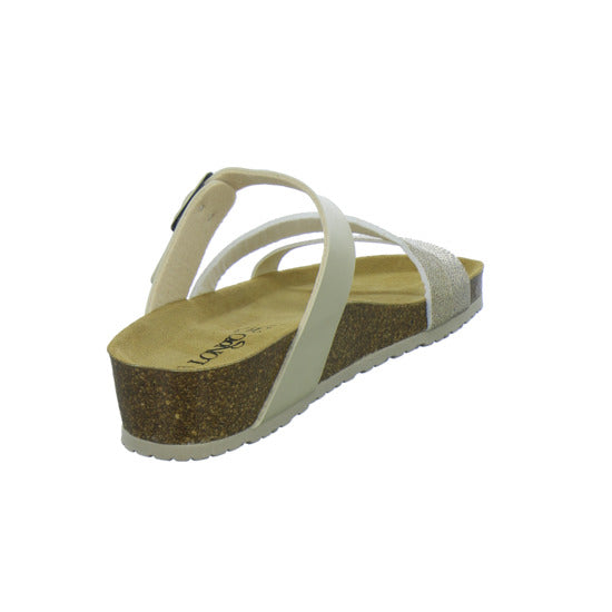 Longo Pantoletten Damen Tieffußbett-ab30mm Gold