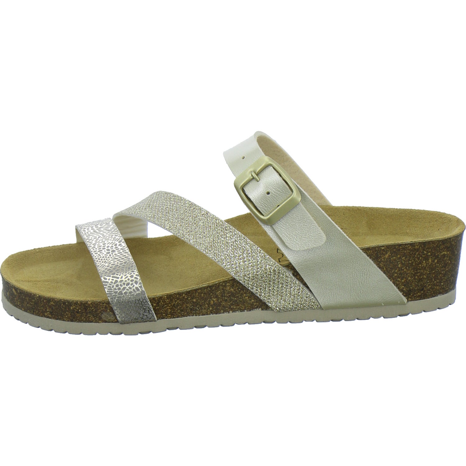 Longo Pantoletten Damen Tieffußbett-ab30mm Gold