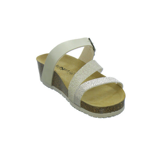 Longo Pantoletten Damen Tieffußbett-ab30mm Gold