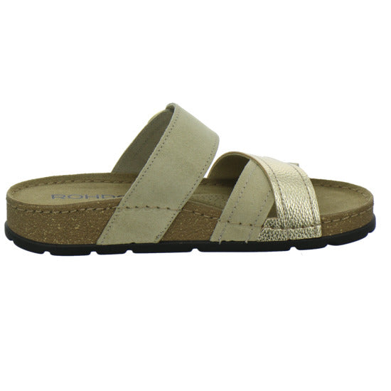 Rohde Pantoletten Beige-kombi - 360° Ansicht