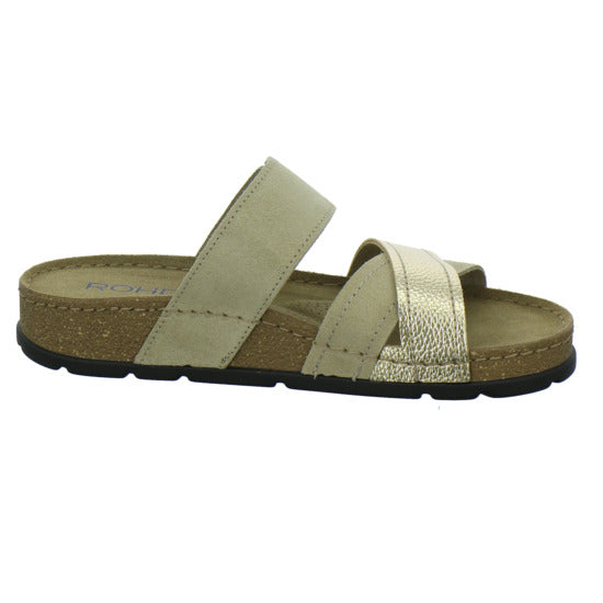 Rohde Pantoletten Beige-kombi - 360° Ansicht