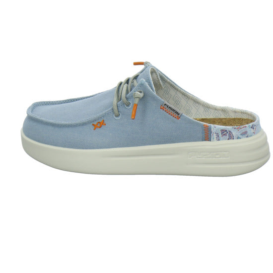 Fusion Pantoletten Hellblau