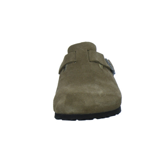 Birkenstock Pantoletten Damen Boston Velour Hellbraun