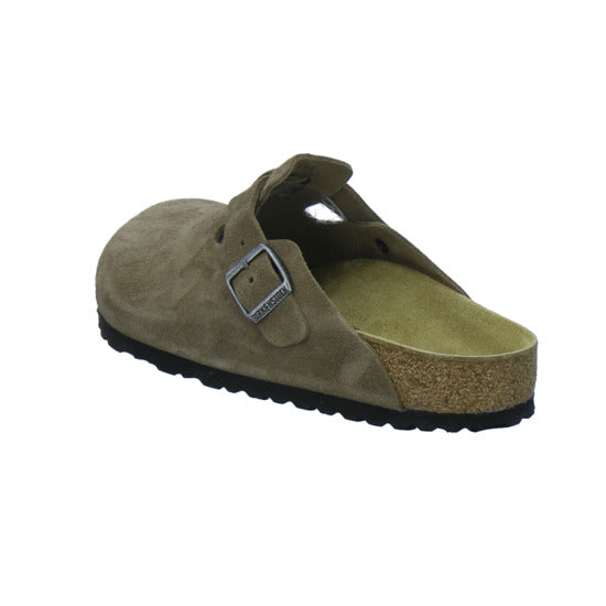 Birkenstock Pantoletten Damen Boston Velour Hellbraun