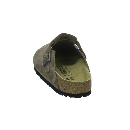 Birkenstock Pantoletten Damen Boston Velour Hellbraun