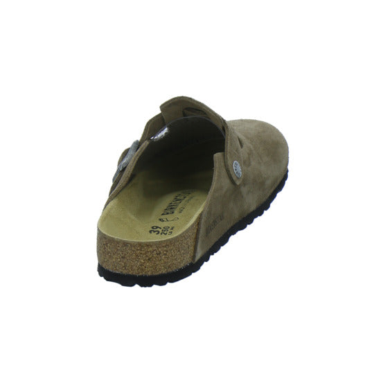 Birkenstock Pantoletten Damen Boston Velour Hellbraun