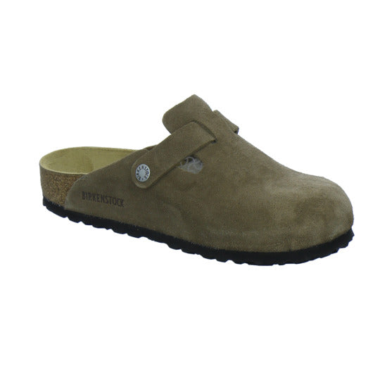 Birkenstock Pantoletten Damen Boston Velour Hellbraun