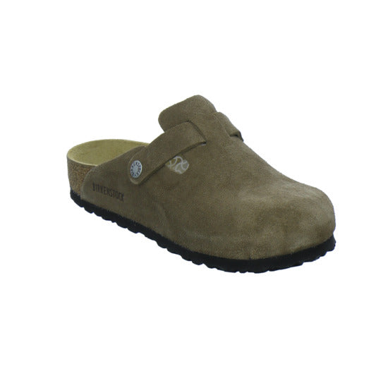 Birkenstock Pantoletten Damen Boston Velour Hellbraun