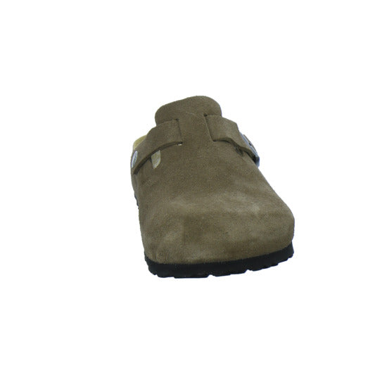 Birkenstock Pantoletten Damen Boston Velour Hellbraun
