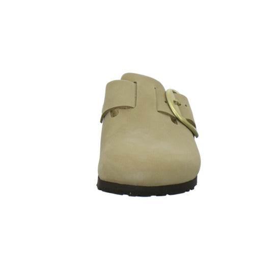 Birkenstock Boston Big Buckle Pantoletten Beige - 360° Ansicht