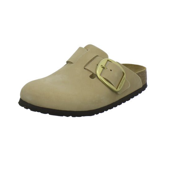 Birkenstock Boston Big Buckle Pantoletten Beige - 360° Ansicht