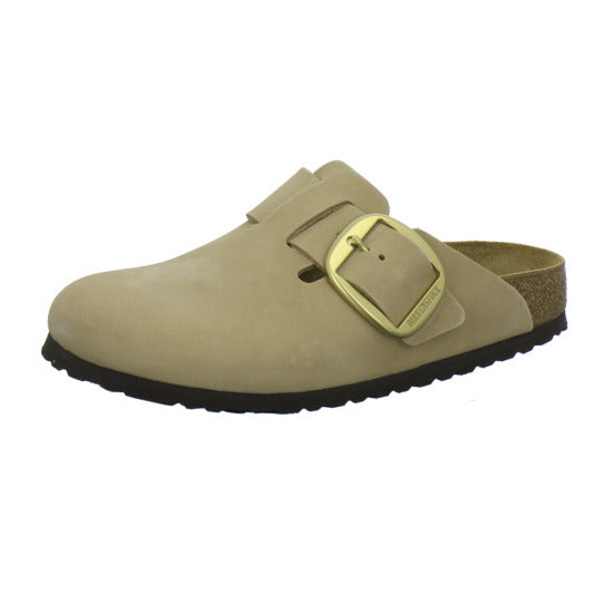 Birkenstock Boston Big Buckle Pantoletten Beige - 360° Ansicht