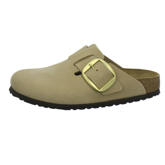 Birkenstock Boston Big Buckle Pantoletten Beige - 360° Ansicht