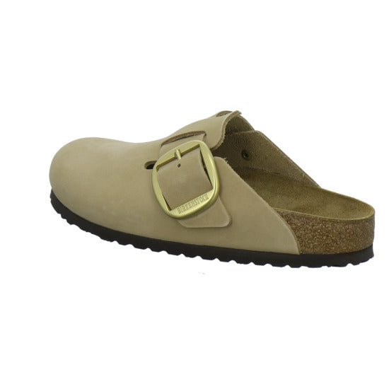 Birkenstock Boston Big Buckle Pantoletten Beige - 360° Ansicht