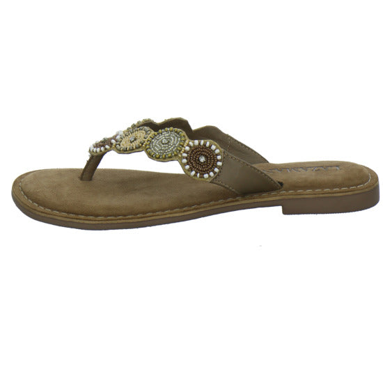 Lazamani Pantoletten taupe - 360° Ansicht