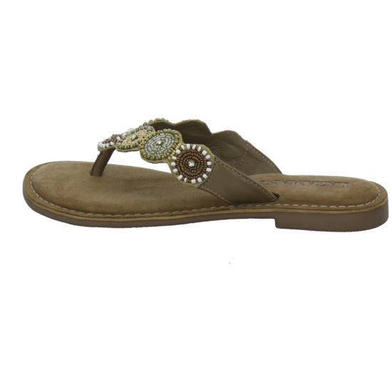 Lazamani Pantoletten taupe - 360° Ansicht