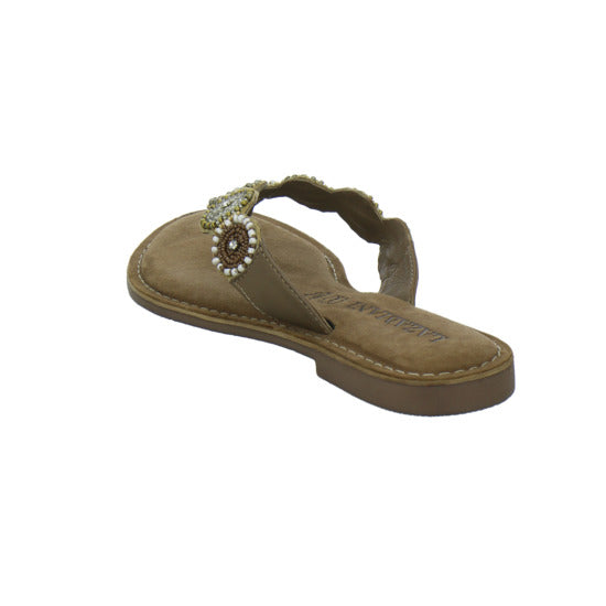 Lazamani Pantoletten taupe - 360° Ansicht