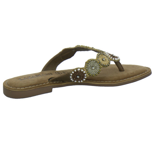 Lazamani Pantoletten taupe - 360° Ansicht