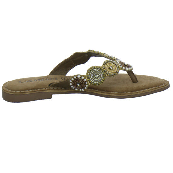 Lazamani Pantoletten taupe - 360° Ansicht