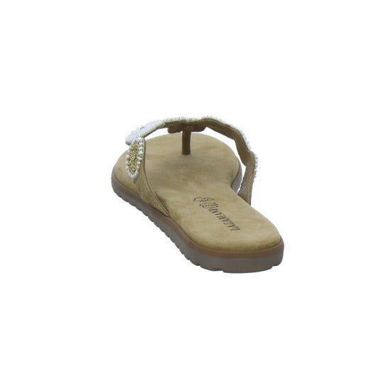 Lazamani Pantoletten Damen Beige-kombi