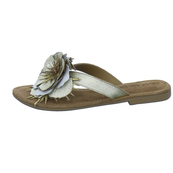 Lazamani Pantoletten Damen Gold