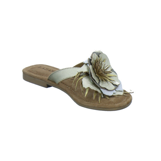 Lazamani Pantoletten Damen Gold