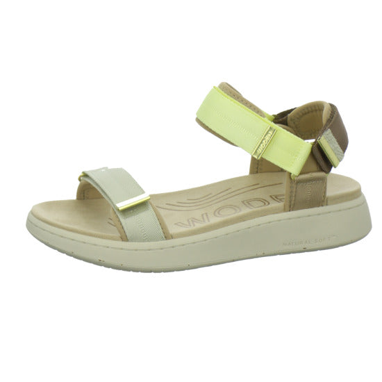 Woden Sandaletten Damen Line Beige-kombi