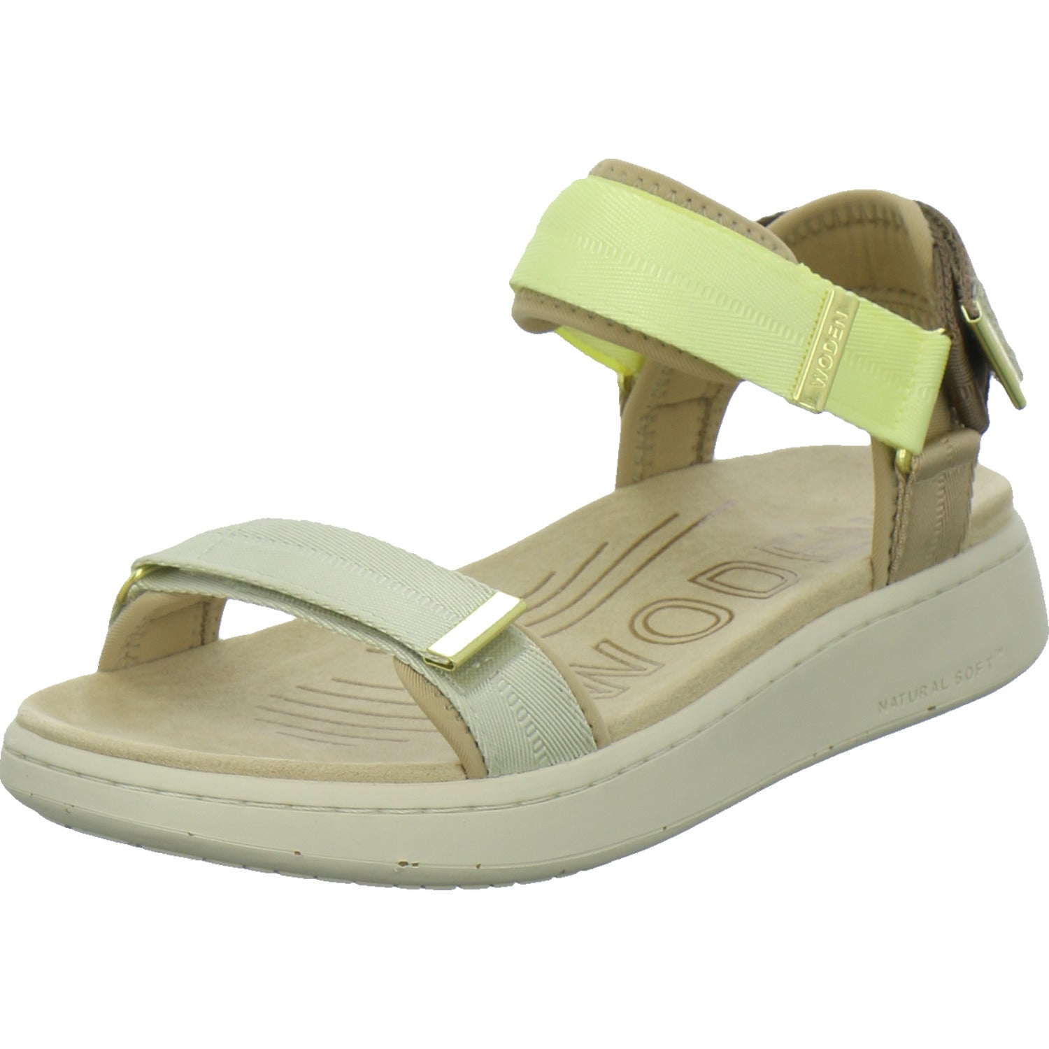 Woden Sandaletten Damen Line Beige-kombi