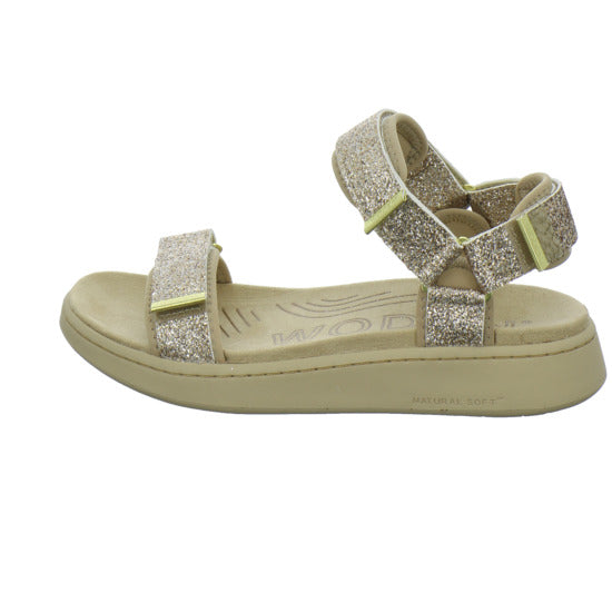 Woden Line Glitter Sandaletten Bronze