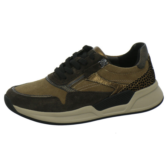 Gabor Comfort Rolling Soft Schnürhalbschuhe Braun-kombi
