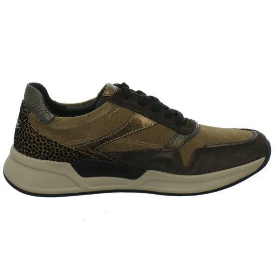 Gabor Comfort Rolling Soft Schnürhalbschuhe Braun-kombi