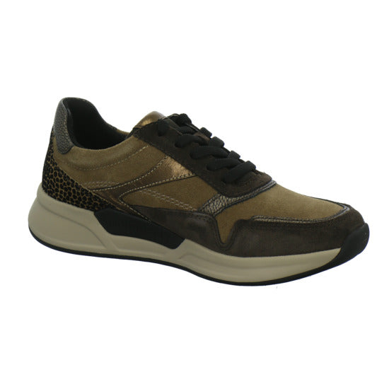 Gabor Comfort Rolling Soft Schnürhalbschuhe Braun-kombi