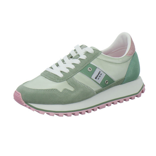 Blauer Schnürhalbschuhe Hellgrün - 360° Ansicht