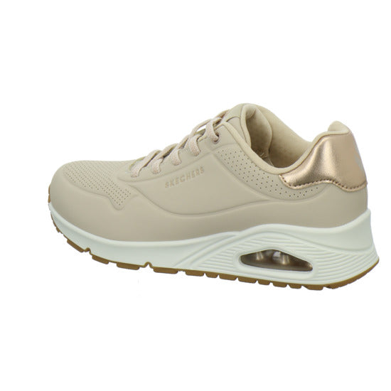 Skechers UNO SHIMMER AWAY Schnürhalbschuhe Beige - 360° Ansicht