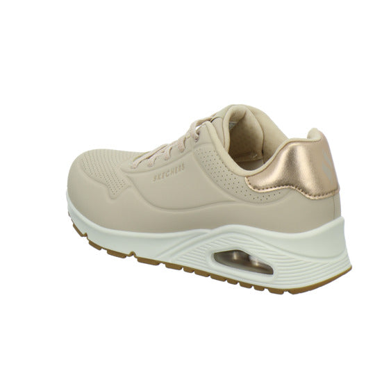 Skechers UNO SHIMMER AWAY Schnürhalbschuhe Beige - 360° Ansicht