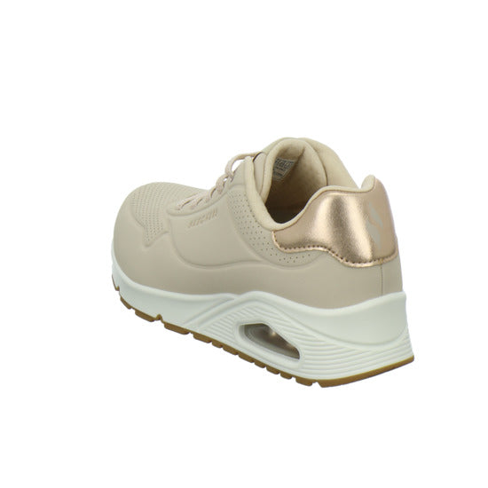 Skechers UNO SHIMMER AWAY Schnürhalbschuhe Beige - 360° Ansicht