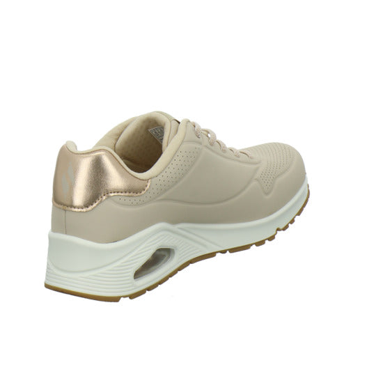 Skechers UNO SHIMMER AWAY Schnürhalbschuhe Beige - 360° Ansicht