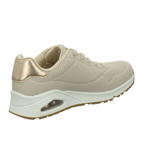 Skechers UNO SHIMMER AWAY Schnürhalbschuhe Beige - 360° Ansicht