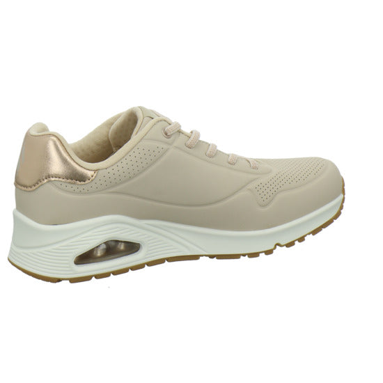 Skechers UNO SHIMMER AWAY Schnürhalbschuhe Beige - 360° Ansicht