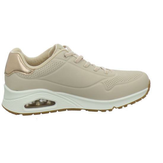 Skechers UNO SHIMMER AWAY Schnürhalbschuhe Beige - 360° Ansicht